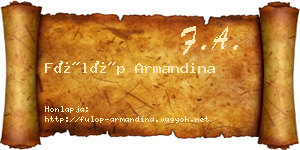 Fülöp Armandina névjegykártya